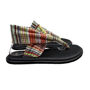 Sanuk Yoga Sling 2 Sandals size 8 Women Multi Color Stripe Print